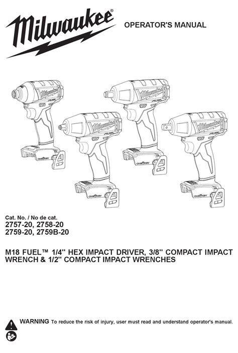 MILWAUKEE M18 FUEL 2759-20 OPERATOR'S MANUAL Pdf Download | ManualsLib