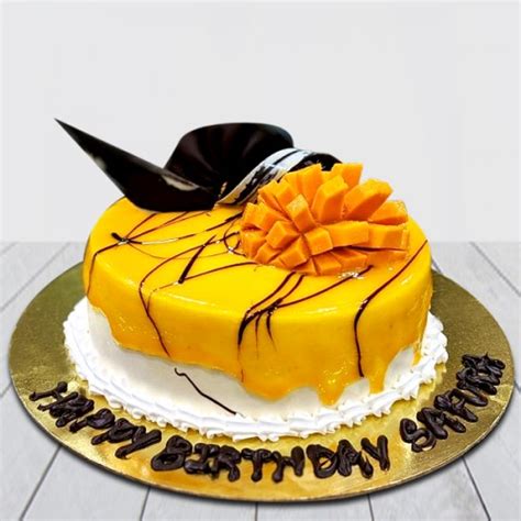 Send happy birthday designer mango cake online by GiftJaipur in Rajasthan