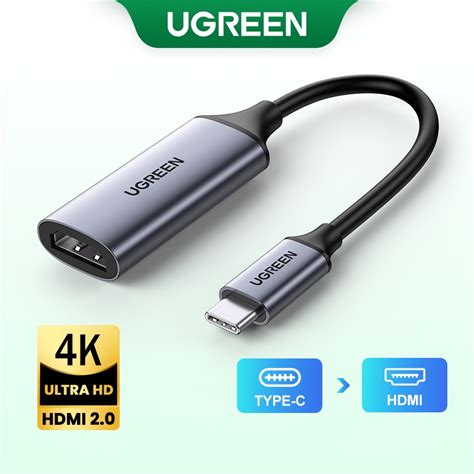 UGREEN USB C to HDMI Adapter Cable 4K 60Hz Thunderbolt 3 Type C HDMI 2. ...