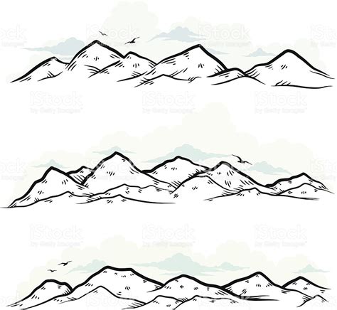 Mountain Outline Sketch at PaintingValley.com | Explore collection of ...