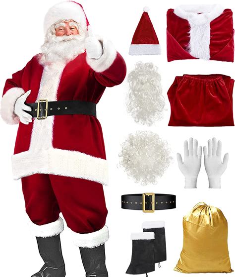 Amazon.com: Santa Suit Christmas Santa Claus Costume for Men Women ...