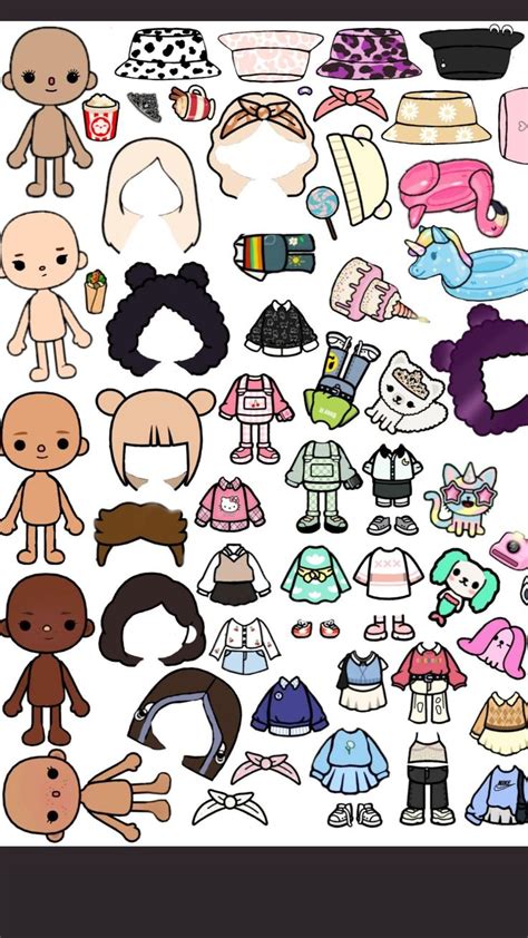 Cute Toca Boca Outfits | Printable Paper Doll Templates