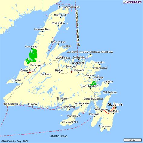 map of newfoundland cities and towns - Google Search | Printable maps ...