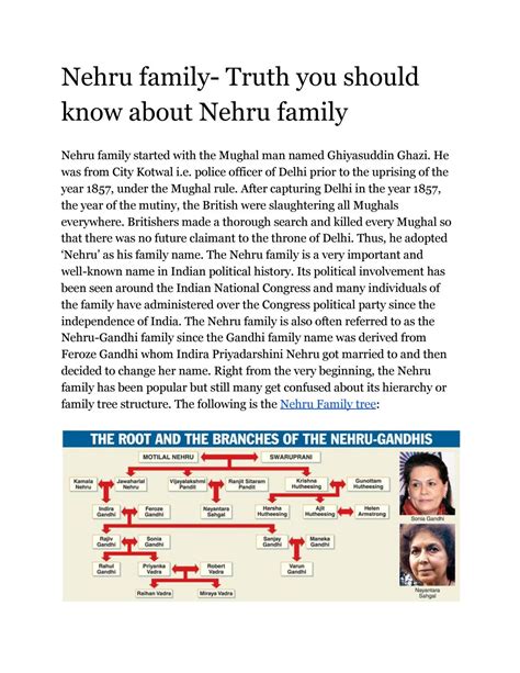 Motilal Nehru Family Tree