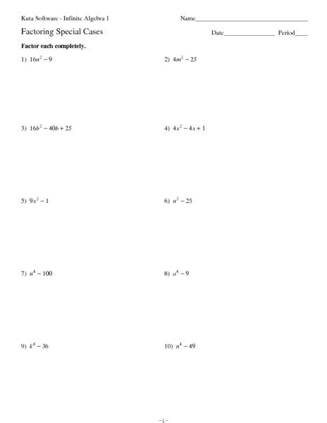 Perfect Square Trinomial Worksheet The Best Worksheets Image | Free ...