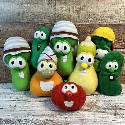 Vintage Fisher Price Veggie Tales Plush Lot of 8 Mattel VeggieTales ...