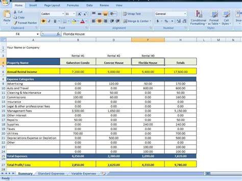 Property Management Spreadsheet Excel Template For Tracking Rental ...