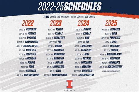 2022-2025 Football Schedules : r/fightingillini