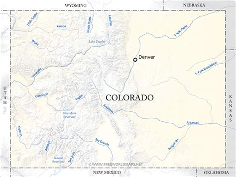 Physical map of Colorado