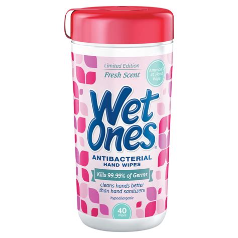 Wet Ones Antibacterial Hand Wipes Canister, Fresh Scent, 40 Ct ...