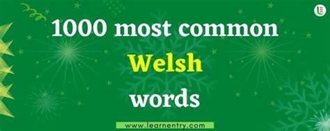 1000 most common Welsh words - Learn Entry