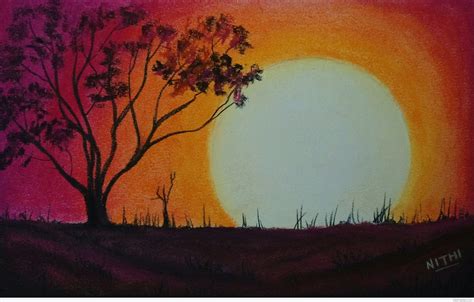 Sunset Sketch at PaintingValley.com | Explore collection of Sunset Sketch