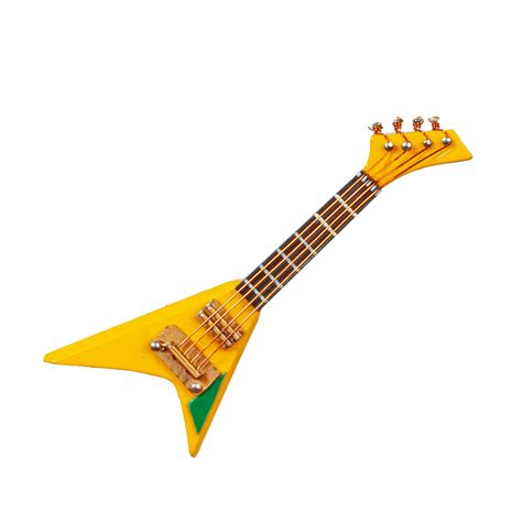 Rockstar Yellow Electric Guitar w/ Case | Mary's Dollhouse Miniature ...