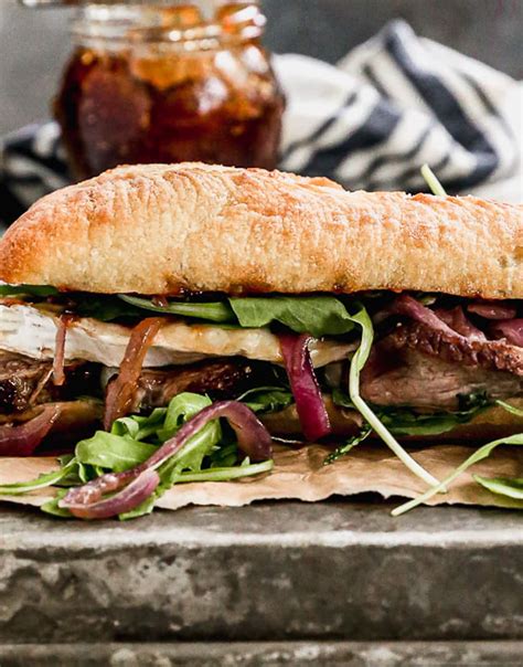 Mini Steak Sandwich with Brie, Caramelized Onions and Fig Jam ...