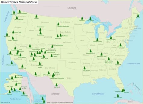 U.S. National Parks Map - Ontheworldmap.com