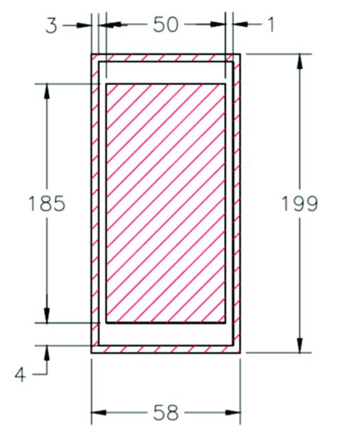 Illustration of the overall dimensions of the stretcher (in cm ...