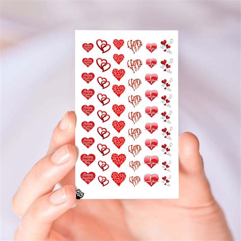 Valentine's Day Hearts Nail Decals - Etsy