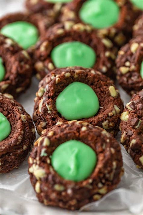 Chocolate Mint Cookies (Creme de Menthe Thumbprint Cookies Recipe)