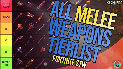 Fortnite Save The World // MELEE WEAPON TIERLIST // Every Melee Weapon ...