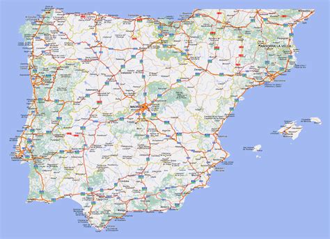 Large detailed highways map of Spain and Portugal with cities | Vidiani ...