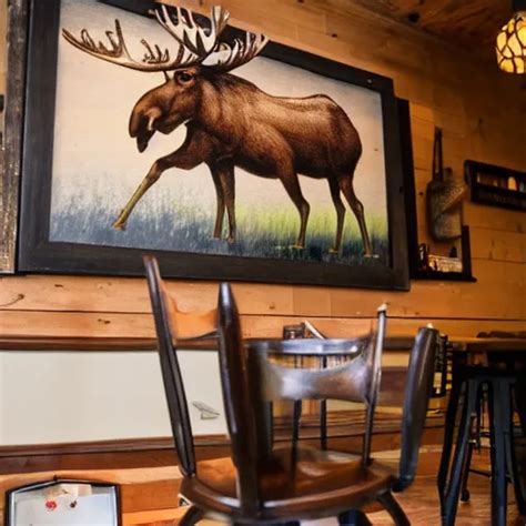 a moose in a coffee shop in vermont, realistic, 8 k | Stable Diffusion ...