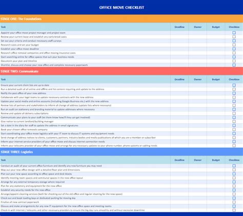 Descubrir 82+ imagen office move checklist template - Abzlocal.mx