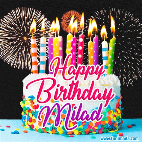 Happy Birthday Milad GIFs - Download original images on Funimada.com