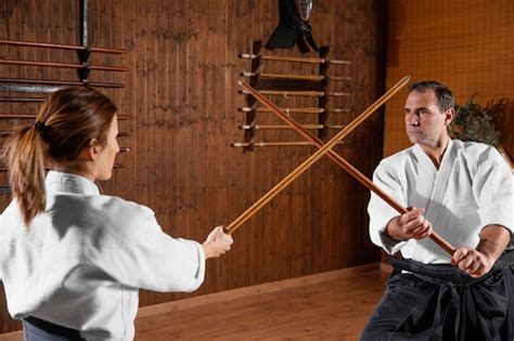 Free Photo | Male martial arts instructor training in practice hall ...