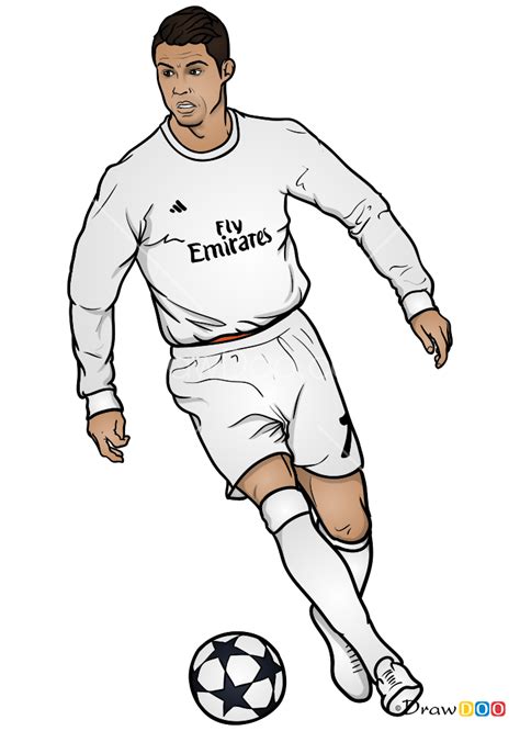 How to Draw Ronaldo on Field, Celebrities Cristiano Ronaldo