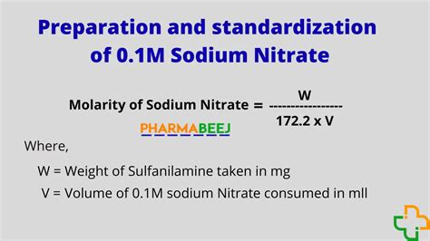 0.1M Sodium Nitrate Preparation And Standardization - Pharmabeej