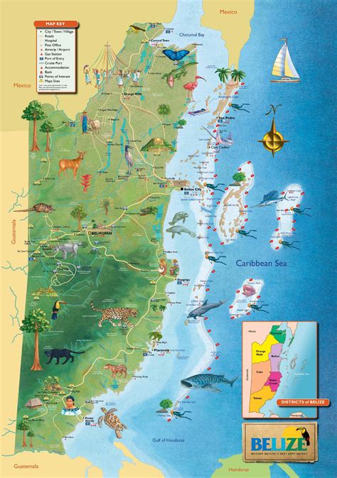 Large detailed tourist map of Belize. Belize large detailed tourist map ...