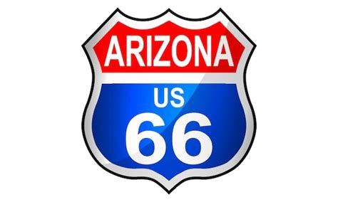 Premium Photo | Arizona route us 66 sign icon