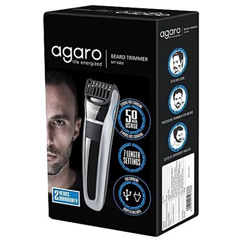 Buy AGARO MT-5001 Cordless Beard Trimmer - Grey Online at Best Price of ...