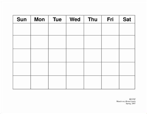 5 Day Schedule Template Luxury Free Printable 5 Day Monthly Calendar ...