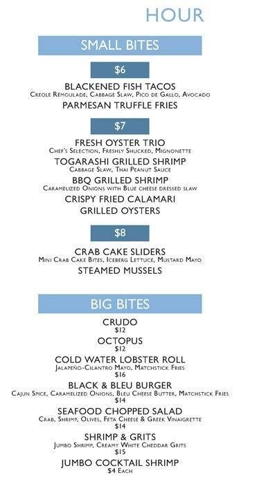 Menu at The Oceanaire Seafood Room restaurant, Dallas