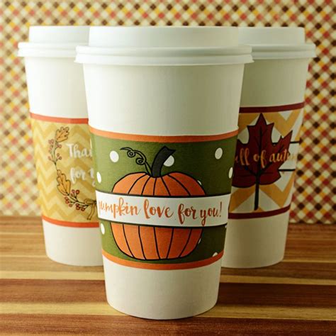 Free Printable Fall Coffee Cup Wrappers