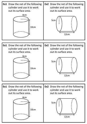 Surface area of cylinders | Teaching Resources