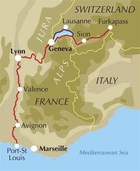 Rhone River Map