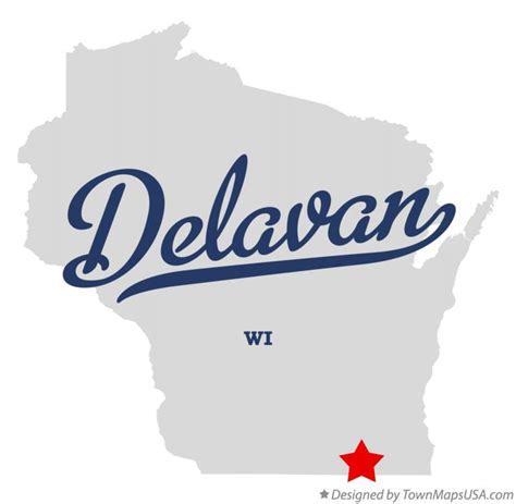 Map of Delavan, WI, Wisconsin