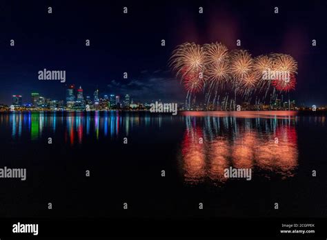 Perth Fireworks on Australia Day Stock Photo - Alamy