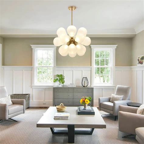 Modern 18-Light Hand Blown Glass Cluster Chandelier | Chandelierias ...