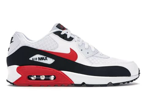 Nike Air Max 90 White University Red Black Men's - BV2522-100 - US