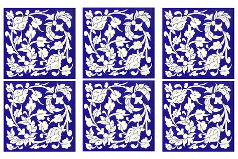 Shiv Kripa Blue Art Pottery Decorative Ceramic Traditional Tiles (6 X 6 ...