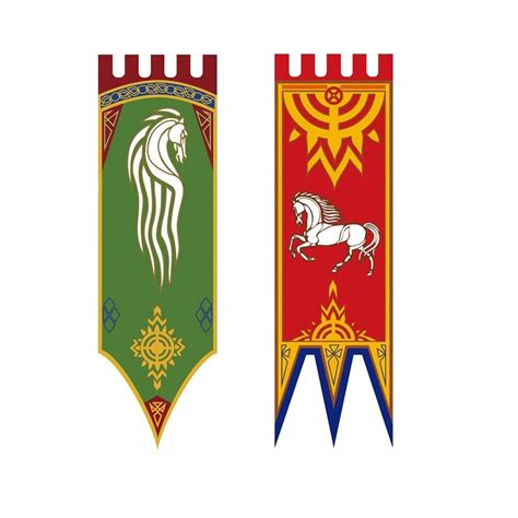 46x150cm-Medieval-Kingdom-Rohan-Gondor-Horse-Tree-Banner-Flag-Wall ...