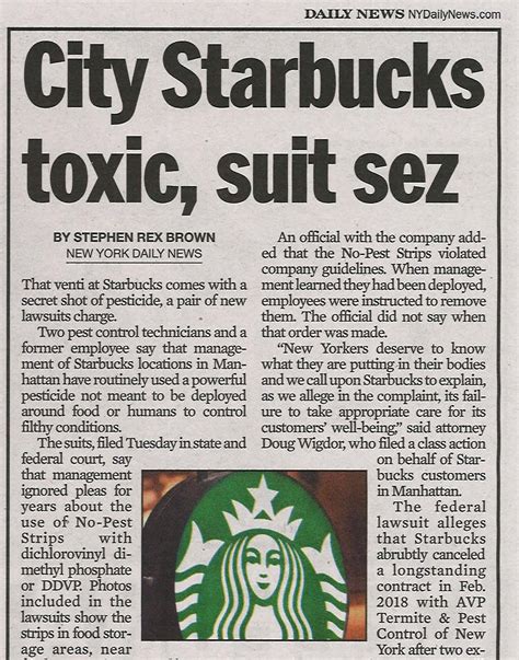 Filed Class Action Lawsuit Alleging Starbucks Exposed Consumers to ...