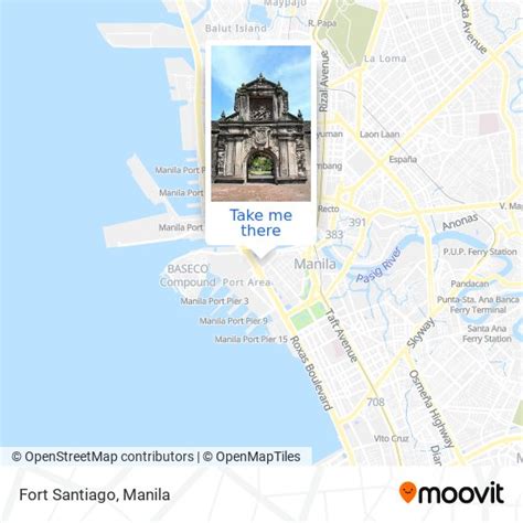 How to get to Fort Santiago in Manila by bus or train?