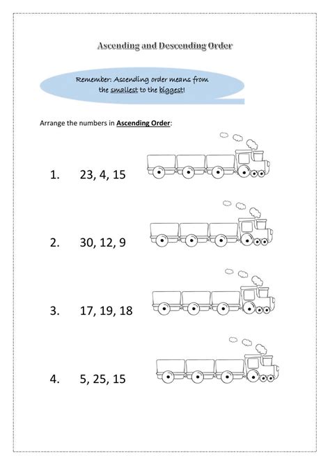 Ascending and Descending Order worksheet | Math worksheets, Number ...