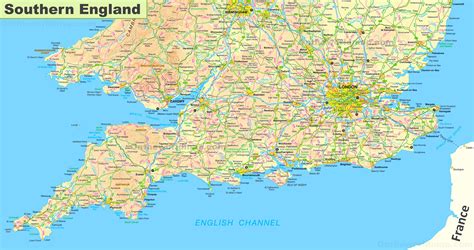 Road Map South East England