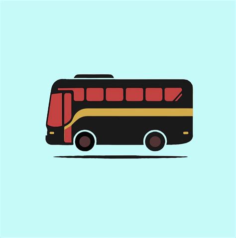 Bus icon set. bus vector icon, bus transport logo on yellow background ...