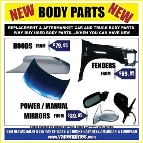 Body Parts Aftermarket Replacements- Valley Auto Parts and Engines